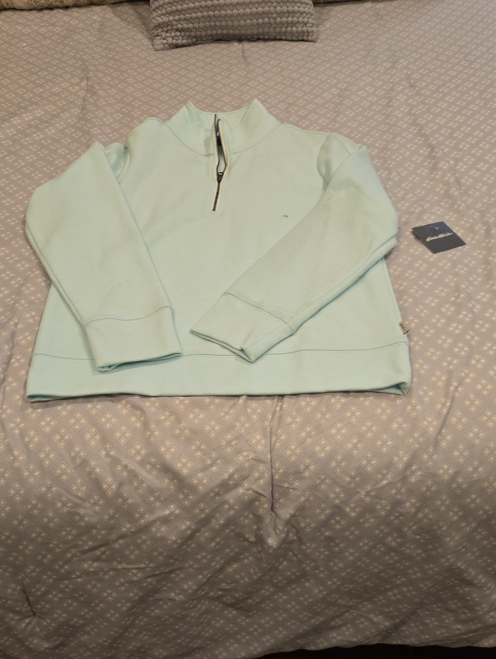 Eddie Bauer Mint Half-Zip Turtleneck Sweatshirt